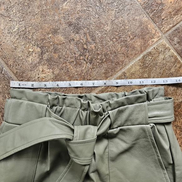 Petal & Pup High Waist Pleather Shorts with Waist Tie - Picture 6 of 8